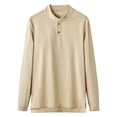 thumbnail image 1 of Bazeneo Mens Long Sleeve T Shirt Grandad Collar Button T-Shirts Regular Fit Smart Casual Tshirt Lightweight Tee Shirts for Men Breathable Lounge Tops Summer Fashion Menswear M-5XL, 1 of 3