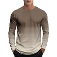 thumbnail image 1 of Bazeneo Mens Long Sleeve T Shirts Regular Fit Designer T-Shirt Crew Neck Gym Tshirts Contrast Stripe Smart Sports Tees Moisture Wicking Activewear Jogging Cycling Clothes for Men, 1 of 5