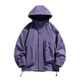 thumbnail image 1 of Bazeneo Mens Rain Jacket Waterproof Lightweight Raincoat with Hood Zipped Pockets Baggy Hooded Coat Trendy Softshell Active Wear Outdoors Jackets for Travel Cycling Plus Size, 1 of 5