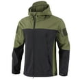thumbnail image 1 of Bazeneo Mens Rain Jacket Waterproof Winter Jacket with Hood Warm Soft Shell Raincoat Water Resistant Thermal Work Jackets Windproof Showerproof Windbreaker Outdoor Mountain Travel Coats, 1 of 3