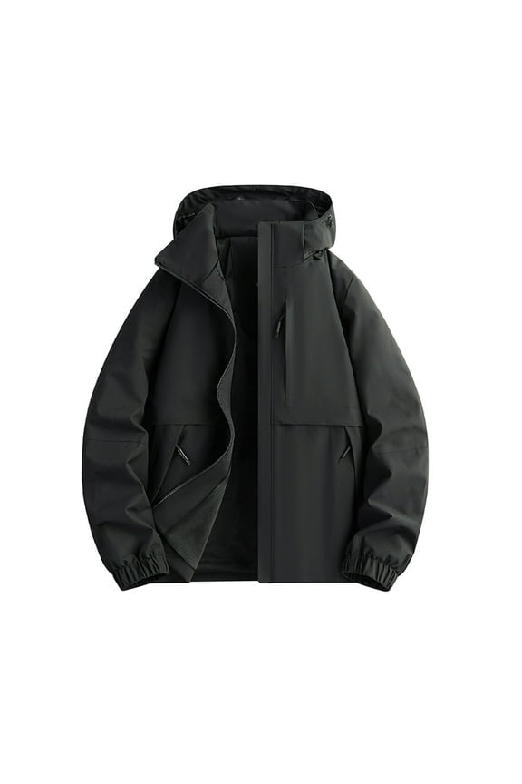 Mens Raincoats with Hood Waterproof Jacket for Men Colour Block Oversized Rain Jacket Water Resistant Windproof Coats Smart Casual Softshell Windbreaker Running Sportswear