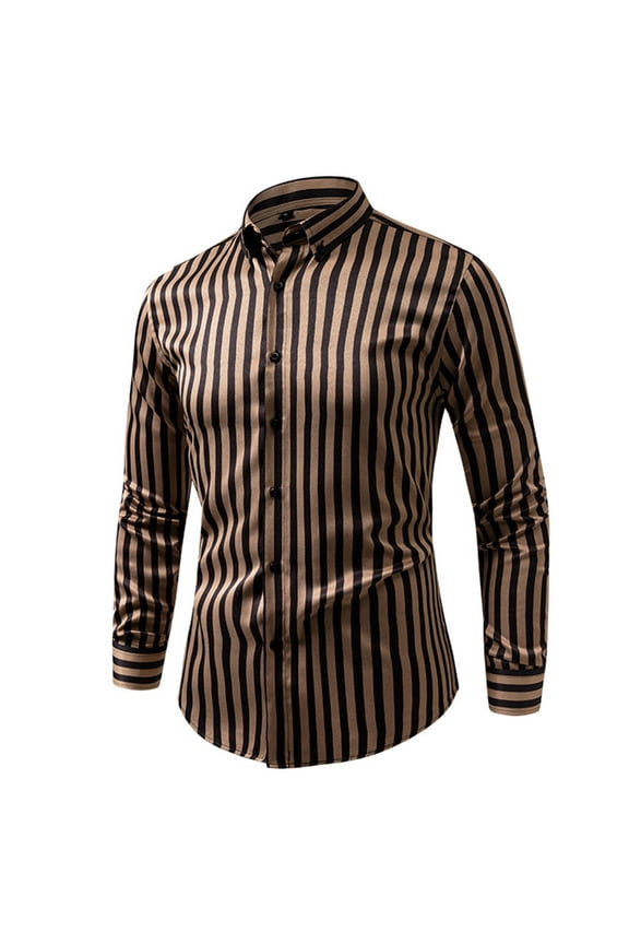 Mens Shirts Long Sleeve Smart Casual Formal Shirts Business Button Down Dress Shirt Striped Slim Fit Dressy Shirt Wrinkle Resistant Designer Tops Men Stylish Dinner Clothes