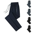 thumbnail image 1 of Bazeneo Mens Tracksuit Bottoms Summer Casual Ice Silk Joggers Bottom Quick Dry Gym Trousers with Zip Pockets Solid Colour Fitted Sportswear Light Activewear for Running Cycling M-5XL, 1 of 6