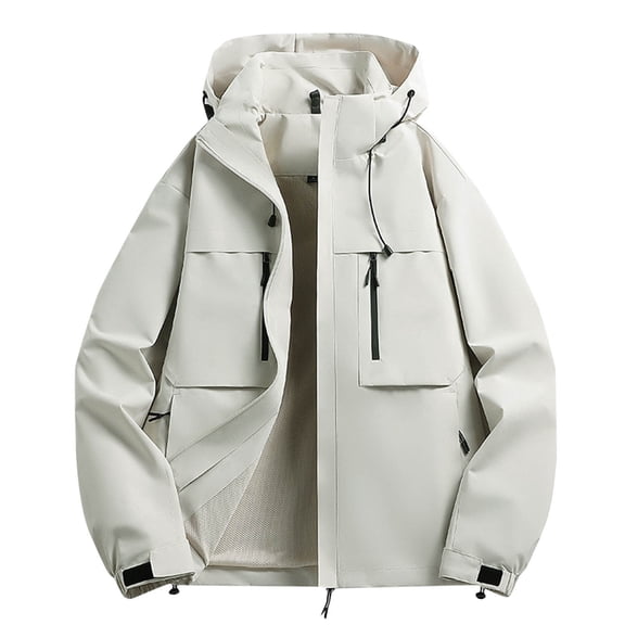 Bazeneo Mens Waterproof Jackets Lightweight Hooded Rain Jacket Color Blocking Raincoat with Hood Breathable Multi Pockets Windbreaker Outdoor Windproof Coat for Walking Hiking Tall