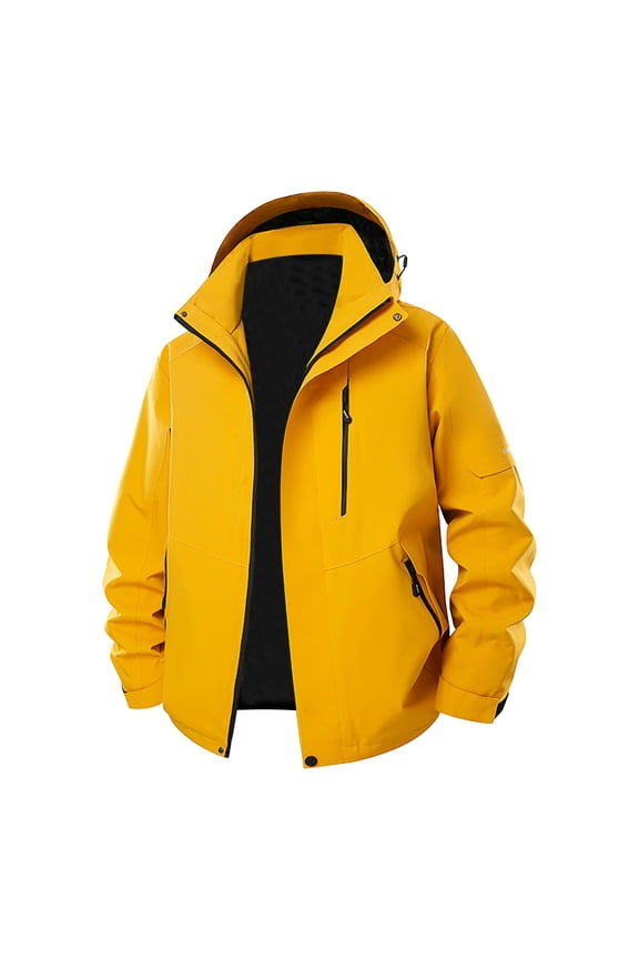 Mens Waterproof Jackets Relaxed Fit Rain Jacket with Hood Long Sleeve Zipper Sports Jackets Windproof Showerproof Windbreaker Smart Casual Outdoor Jacket for Men Running Coats