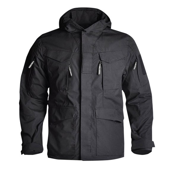 Bazeneo Mens Winter Coats Warm Waterproof Outdoor Jackets Multi Pocket Hooded Work Jacket Classic Fit Thermal Rain Jacket Windproof Long Sleeve Workwear Walking Hiking Outfits for Men