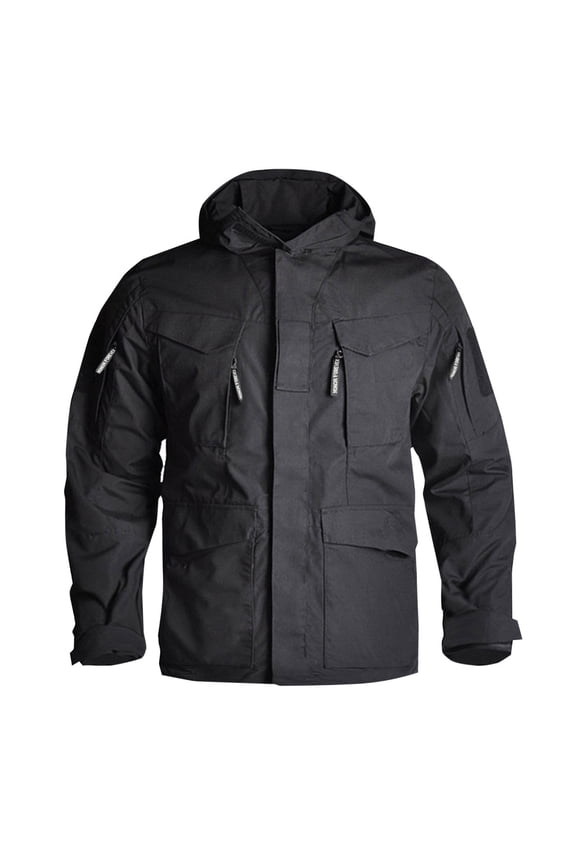 Mens Winter Coats Warm Waterproof Outdoor Jackets Multi Pocket Hooded Work Jacket Classic Fit Thermal Rain Jacket Windproof Long Sleeve Workwear Walking Hiking Outfits for Men