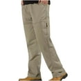 thumbnail image 1 of Bazeneo Mens Work Trousers Cotton Combat Cargo Trousers Elastic Waist Straight Leg Workwear Plain Colour Multi Pocket Utility Pants Durable Regular Fit Bottoms Walking Clothing M-6XL, 1 of 6