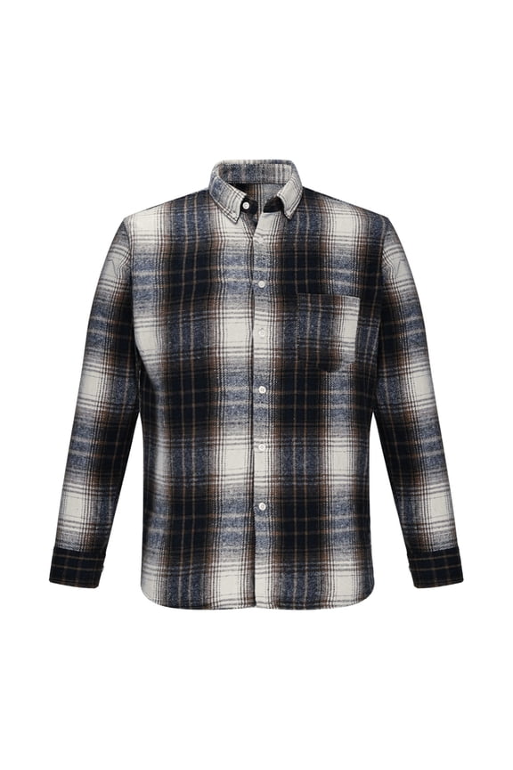 Plaid Shirts Men Long Sleeve Cotton Shirt Casual Button Down Checked Shirts Regular Fit Designer Lumberjack Shirt Smart Shacket with Pocket Mens Spring Lounge Wear M-5XL