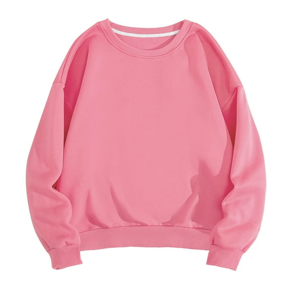 Bazeneo Sweatshirts Men and Women Autumn Crew Neck Unisex Jumper Baggy Pullover for Adult Plain Colour Long Sleeve Sweatshirt Lightweight Basic T Shirts Comfy Casual Wear