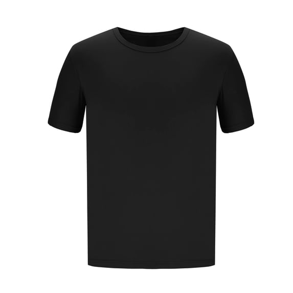 Bazeneo Tee Shirts for Men Plus Size Summer Short Sleeve T Shirts Loose Fit Heavyweight Tshirts Solid Colour Round Neck Undershirts Casual Oversized Basic T-shirts Men's Daily Wear