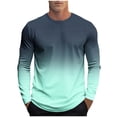 thumbnail image 1 of Bazeneo Tshirts Men Smart Casual Long Sleeve T-Shirts Regular Fit Crewneck T Shirt Graduated Colour Graphic Tees Moisture Wicking Gym Tops Designer Athletic Clothes for Training, 1 of 5