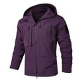 thumbnail image 1 of Bazeneo Waterproof Coats for Men Spring Hooded Rain Jacket Classic Fit Softshell Work Jacket Solid Colour Windproof Workwear Water Resistant Windbreaker Jackets Outdoor Cycling Clothes, 1 of 5