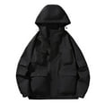 thumbnail image 1 of Bazeneo Waterproof Jacket Men and Women Warm Winter Coat with Hood Multi Pocket Thermal Work Jacket Windproof Showerproof Rain Jackets Unisex Outdoor Travel Hiking Coats, 1 of 5