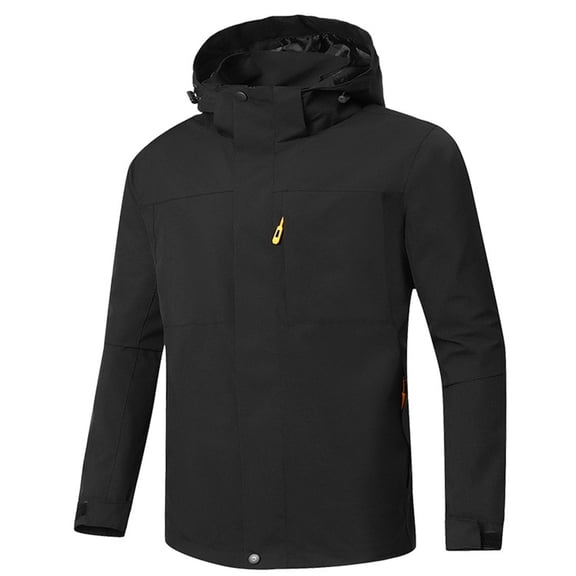 Bazeneo Waterproof Jacket Mens Hooded Rain Coats for Men Lightweight Outdoor Jackets with Hood Plain Colour Windproof Windbreaker Smart Casual Walking Hiking Overcoat Tall