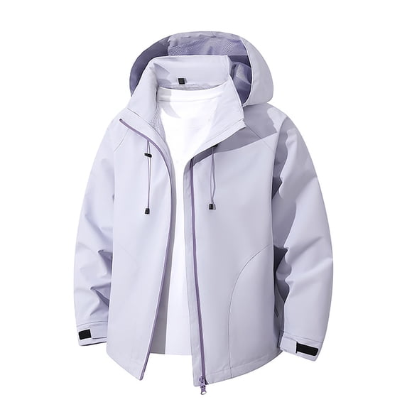 Bazeneo Waterproof Jacket Mens Relaxed Fit Hooded Rain Coat Lightweight Windbreaker with Hood Solid Full Zip Sports Jackets Water Resistant Spring Autumn Camping Cycling Active Wear