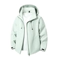 thumbnail image 1 of Bazeneo Waterproof Jacket Mens Relaxed Fit Hooded Rain Coat Lightweight Windbreaker with Hood Solid Full Zip Sports Jackets Water Resistant Spring Autumn Camping Cycling Active Wear, 1 of 5