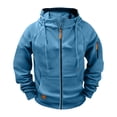 thumbnail image 1 of Bazeneo Work Hoodies for Men Full Zip Fleece Jacket Long Sleeve Zipped Hoodie with Pocket Regular Fit Workwear Drop Shoulder Cardigans Spring Causal Tactical Hoodies, 1 of 5