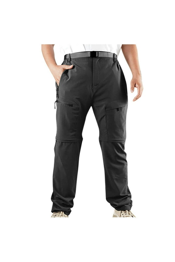 Work Trousers Men with Zip Pockets Quick Dry Cargo Pants Solid Colour Combat Trouser Durable Tactical Bottoms Baggy Utility Workwear Outdoor Clothes for Hiking Plus Size