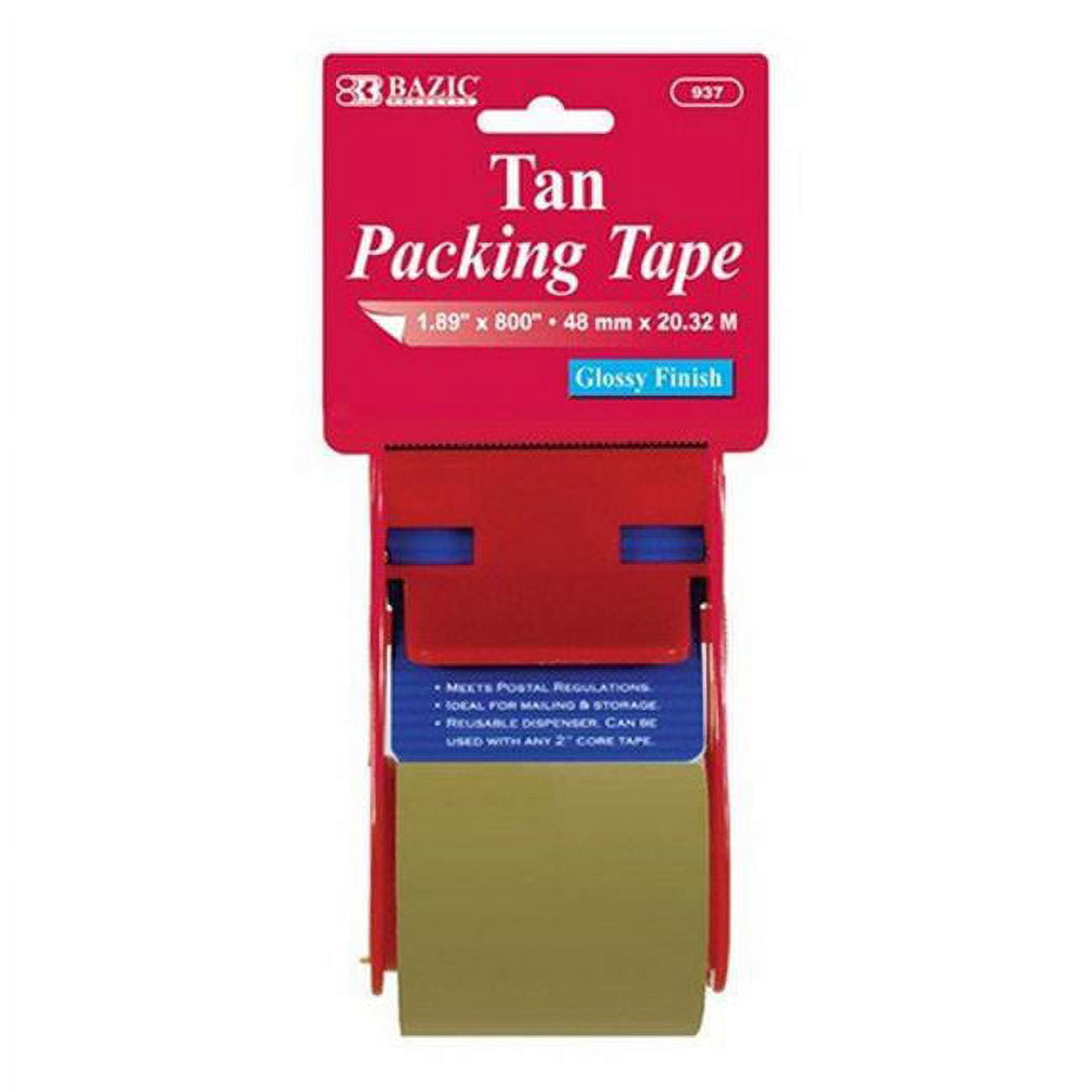 Bazic  1.88'' X 800'' Tan Packing Tape w/ Dispenser   Case of 24