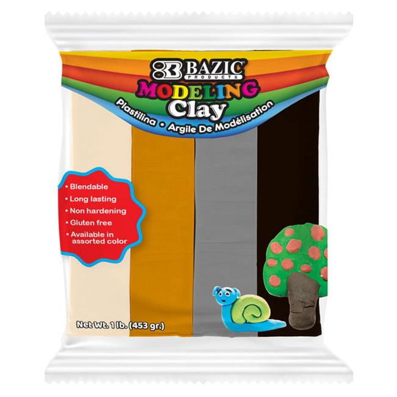 Bazic  1 lbs 4 Modeling Clay Sticks, Natural & Earth Color