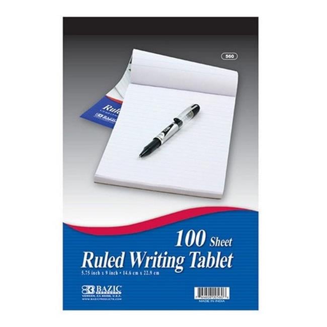 Bazic   100 Ct. 6'' X 9'' Ruled Writing Tablet Case of 48