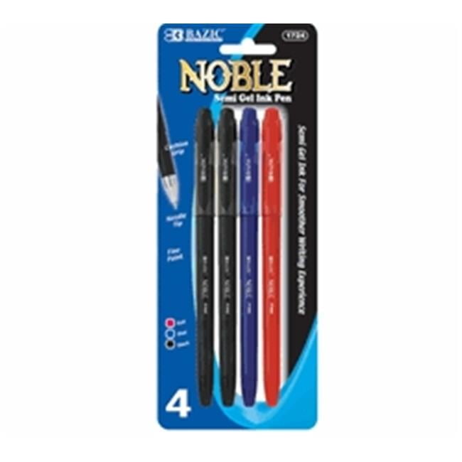 Bazic 1724 BAZIC Ciel Oil-Gel Ink Retractable Pen w/ Rubberized Barrel & Metal Clip (2/Pack) Case of 24
