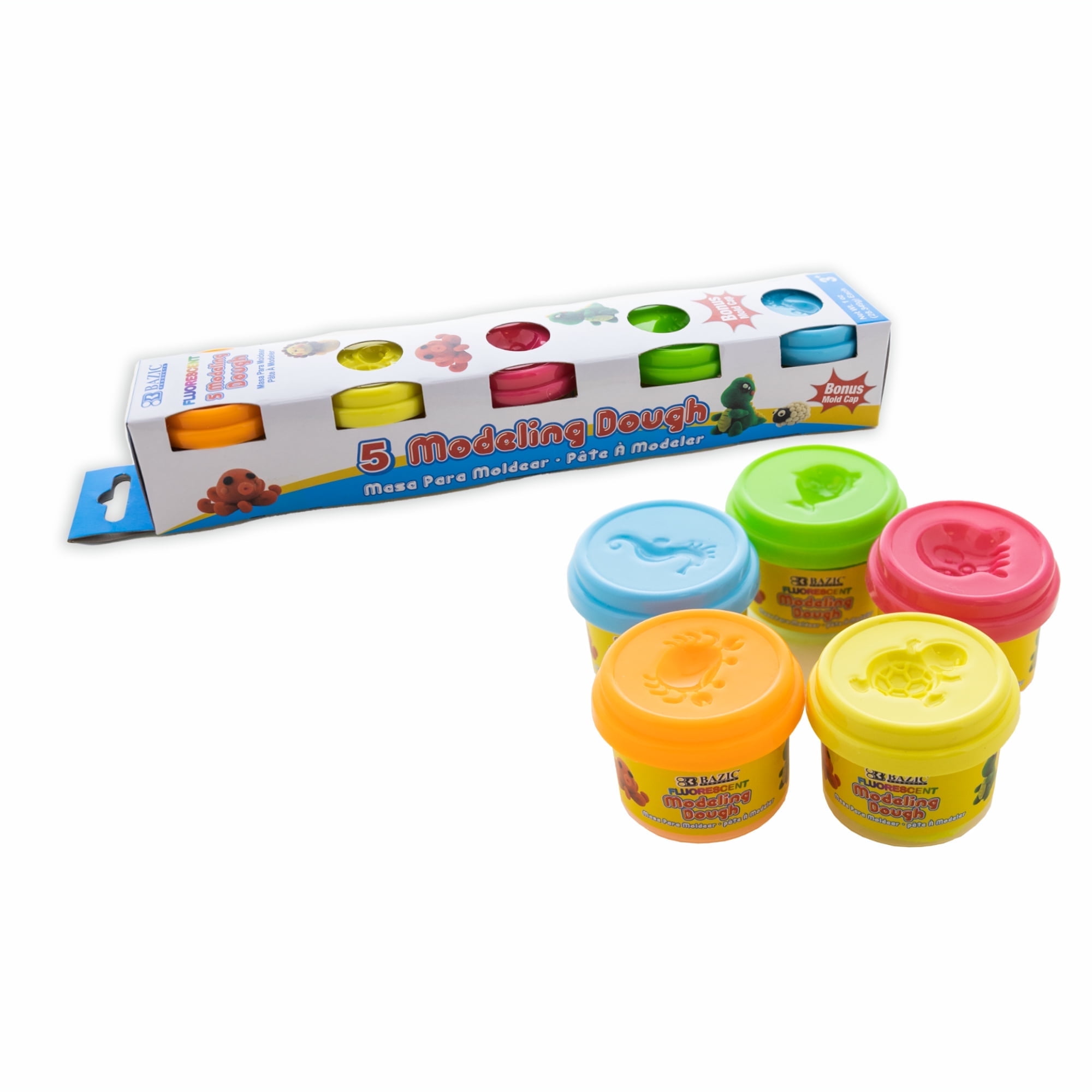 Bazic 3301 1 oz Fluorescent Color Modeling Dough - Pack of 5