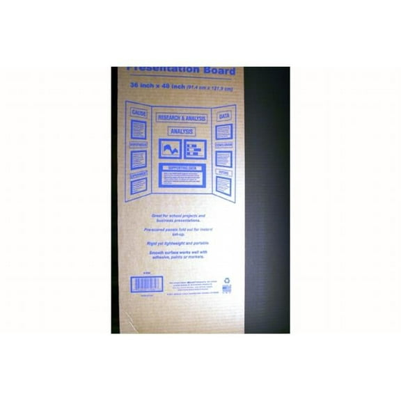 Bazic    36'' X 48'' Black Tri-Fold Corrugated Presentation Board Pack of 24