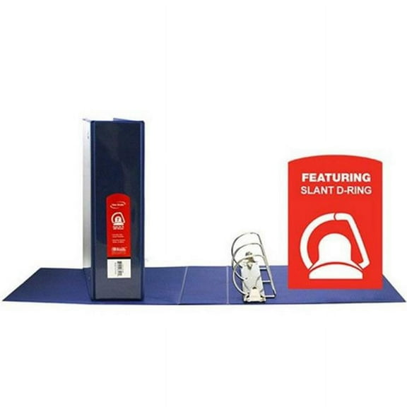 Bazic 3in. Blue Slant D-Ring View Binder w/ 2 Pockets Pack of 12 - Blue - 3 in.