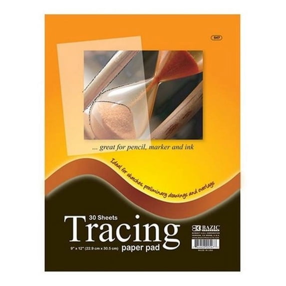 Bazic 547 30 Ct. 9'' X 12'' Tracing Paper Pad Case of 48