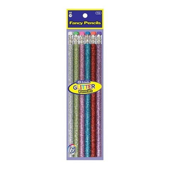 Bazic 713 Metallic Glitter Wood Pencil w/ Eraser (8/Pack) Case of 24