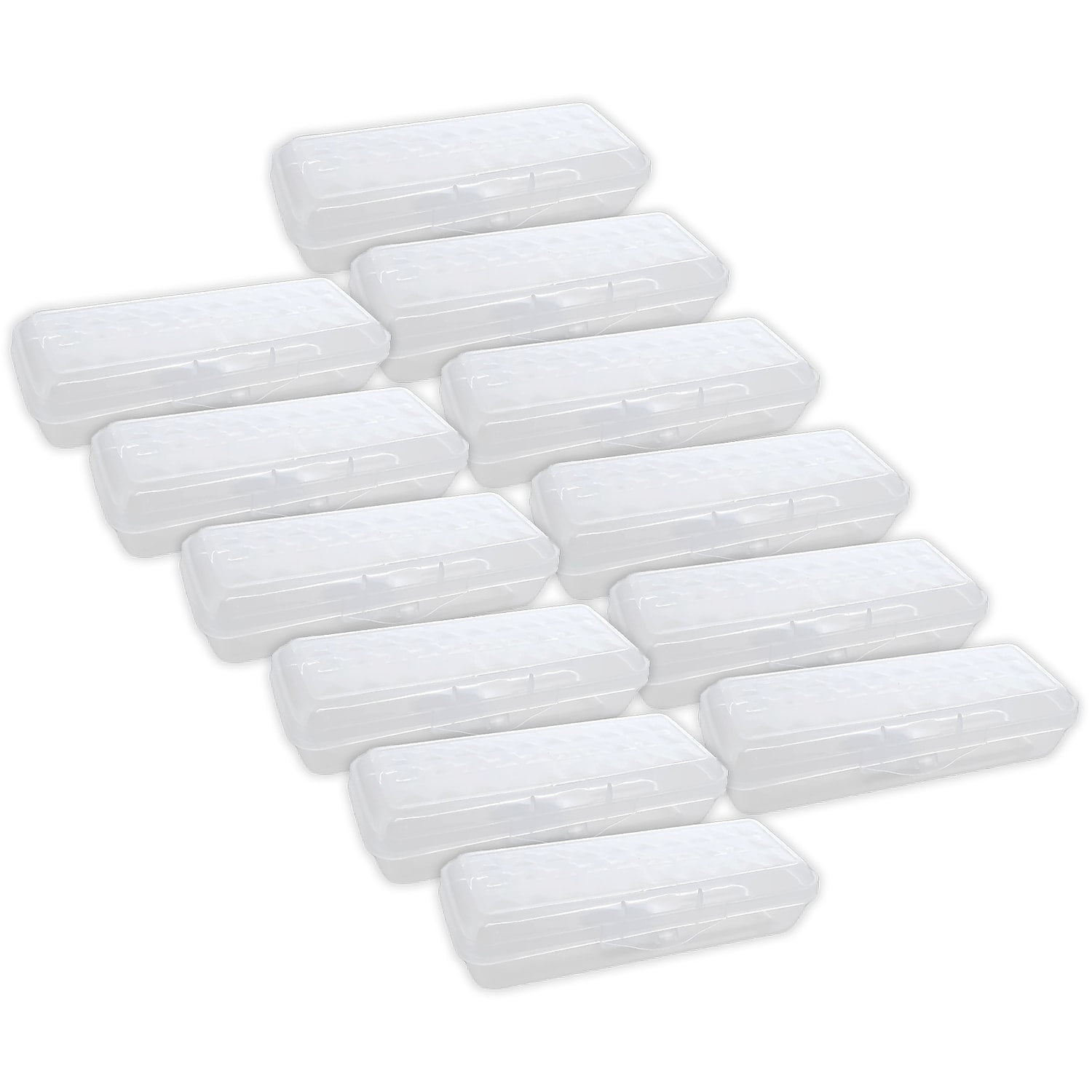 Bazic Plastic Latch Pencil Case Clear 12/Bundle (BAZ834-12)
