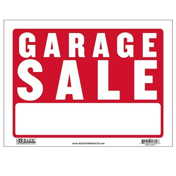 Bazic 9" X 12" Garage Sale Sign