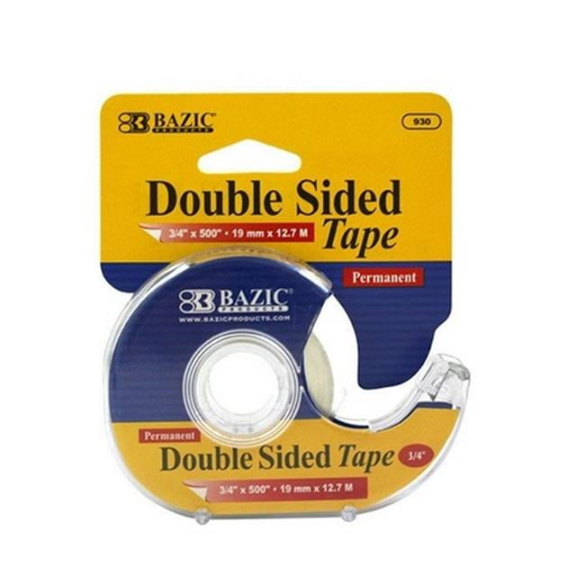 Bazic 930   3/4'' X 500'' Double Sided Permanent Tape w/ Dispenser  Case OF 24
