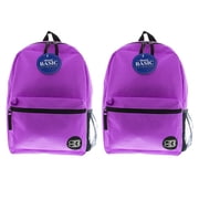 Bazic  Basic 16" Backpack, Purple, 2 Count