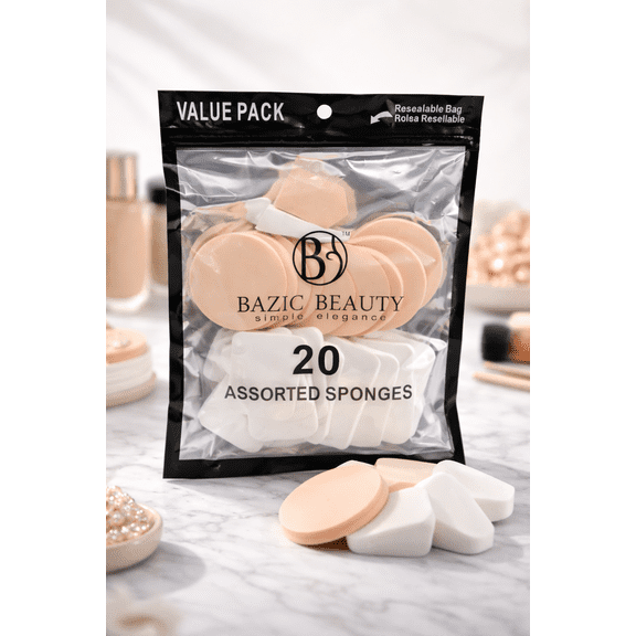 Bazic Beauty Simple Elegance 20 Assorted Blending Sponges
