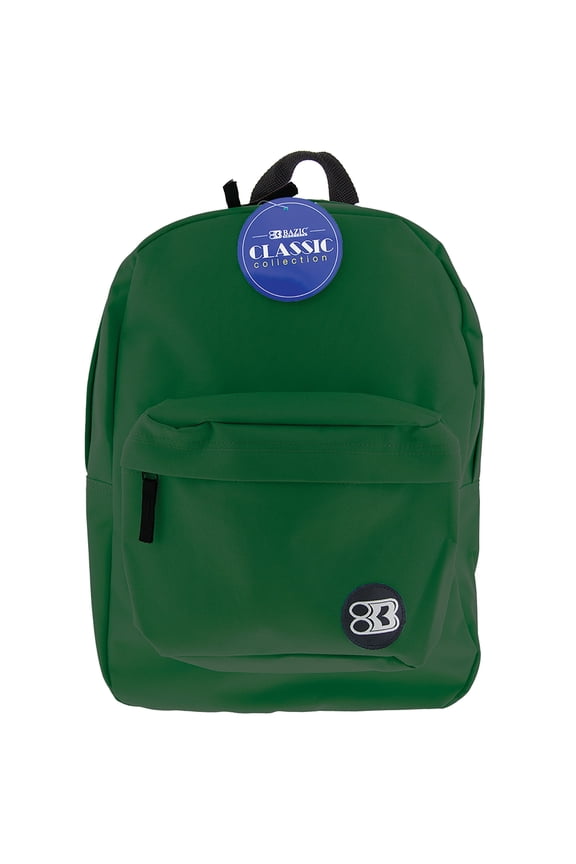 BAZIC School Backpack Classic 17" Green, School Bag for Students, 1-Pack