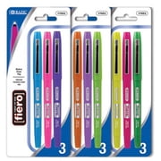 Bazic Fiero Assorted Color Fiber Tip Fineliner Pen 3/Pack Case of 24