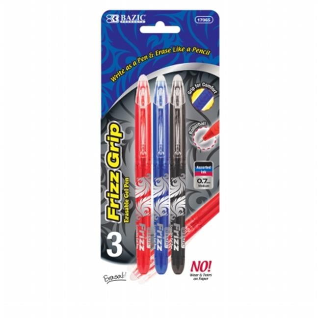 BAZIC Erasable Gel Pens 0.7mm, Black, Retractable With Grip - 24 Pack 3 thumbnail image