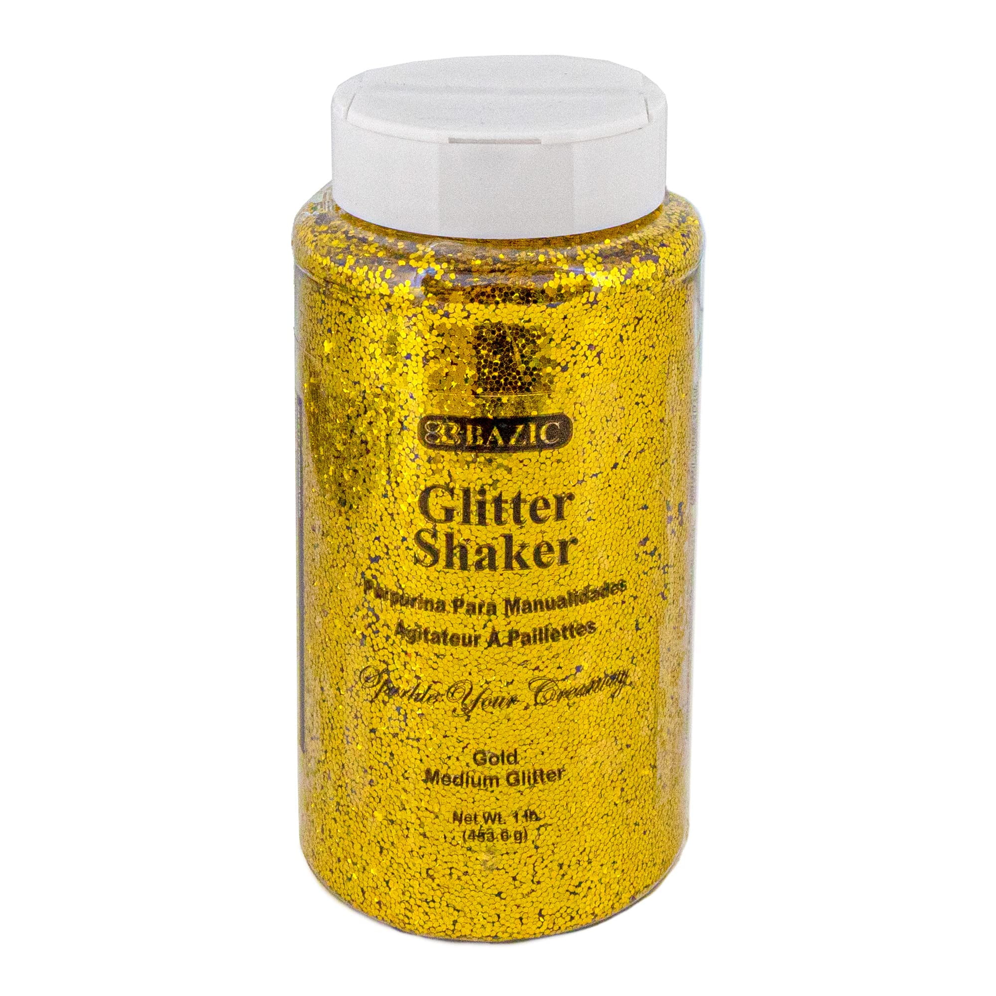 Bazic Glitter Shaker Medium 1lb Gold