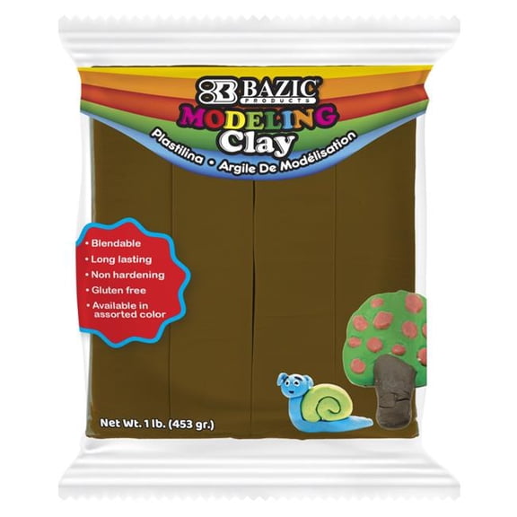 Bazic Products 1 lbs Brown Modeling Clay