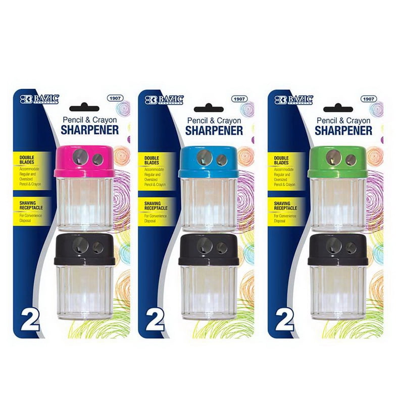 Bazic Products 1907 Dual Blades Sharpener w/ Round Receptacle (2/Pack)-Pack of 24