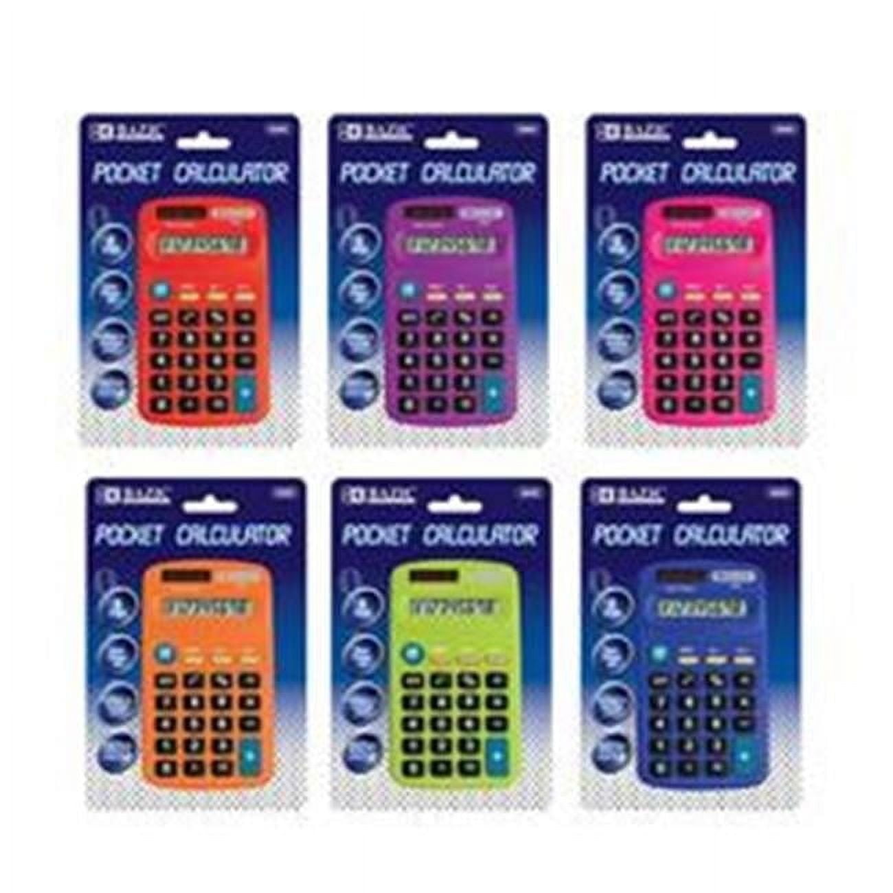 Bazic Products 3009-144 8-Digit Dual Power Pocket Size Calculator, Case of 24