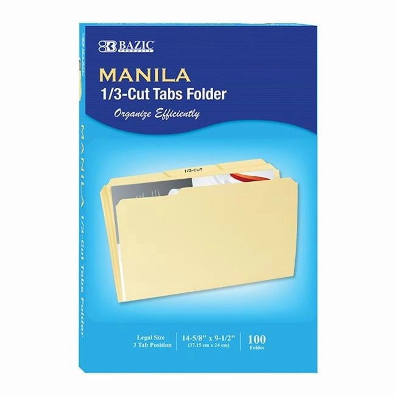 Bazic Products 3181-5 0.33 in. Cut Legal Size Manila File Folder, 100 ...