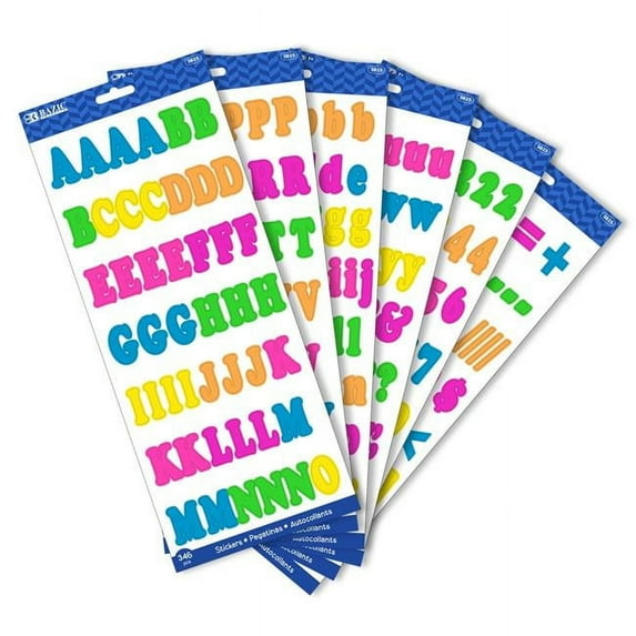 Bazic Products 3825 1 in. Multicolor Alphabet Stickers, 10 Sheets - Case of 24