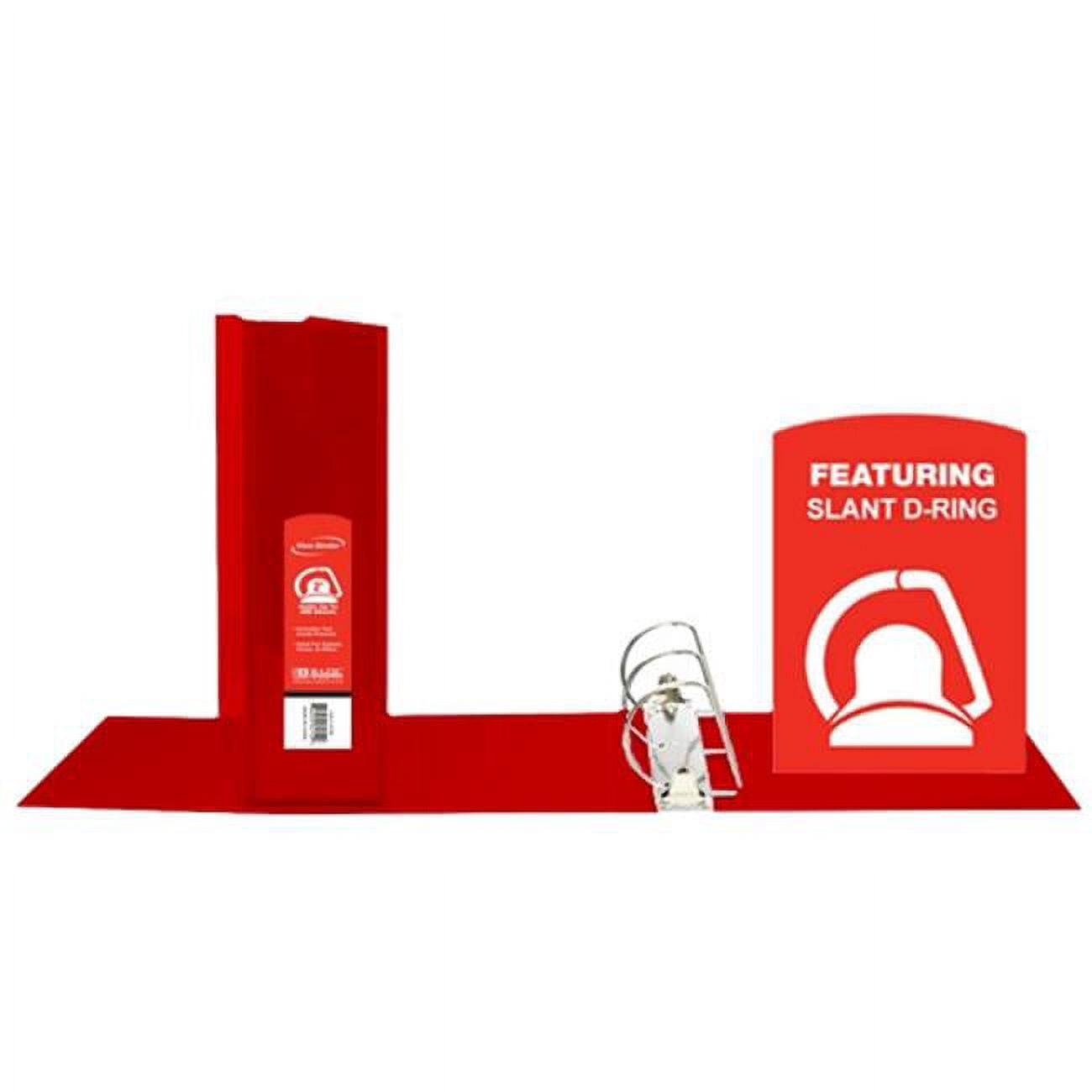 Bazic Products 4153-12 2 inch Red Slant-D Ring View Binder with 2-Pockets - Pack of 12