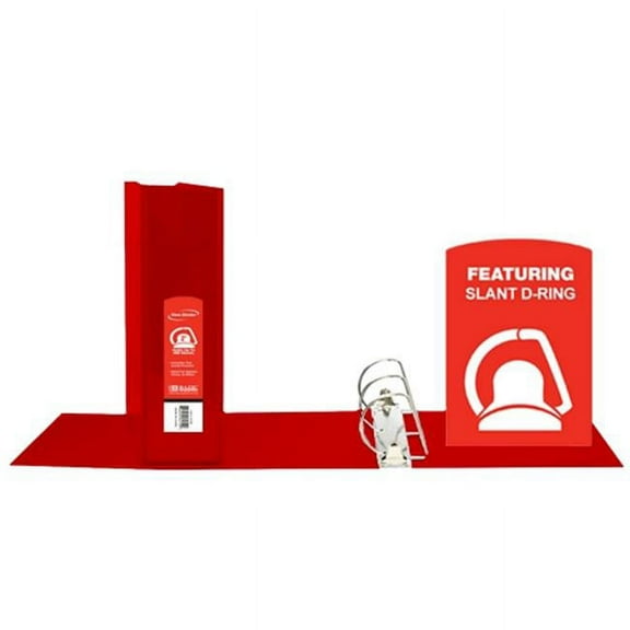 Bazic Products 4153-12 2 inch Red Slant-D Ring View Binder with 2-Pockets - Pack of 12