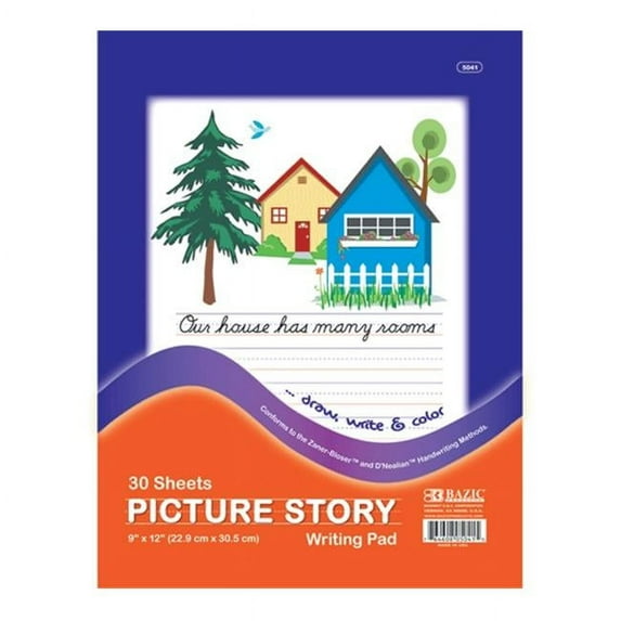 Bazic Products 5041-48 BAZIC 30 Ct. 9 in. X 12 in. Picture Story Pad Case of 48
