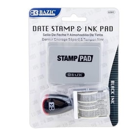 Bazic Products 6301 Date Stamp & Ink Pad, Black